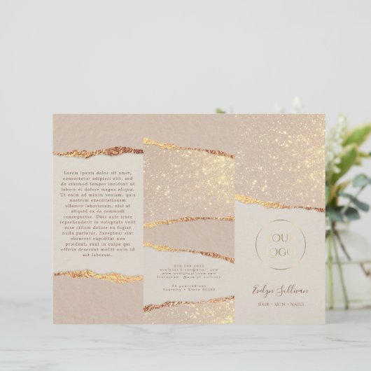Goldschimmer-Papierbroschüre (Stehend Vorderseite)