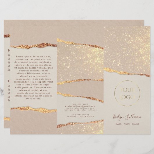 Goldschimmer-Papierbroschüre (Vorne/Hinten)