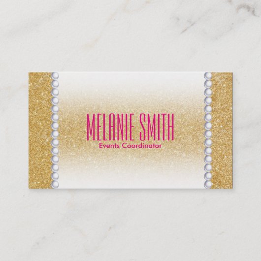 Goldschimmer | Perlen Visitenkarte (Vorderseite)