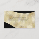 Goldschimmer und Schwarz Visitenkarte (Rückseite)