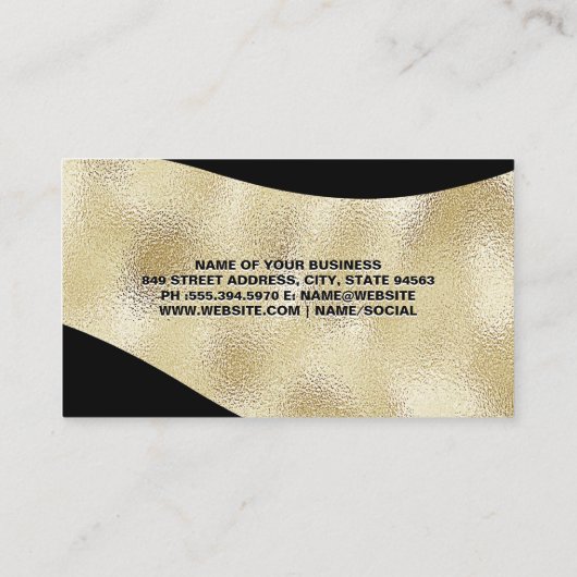 Goldschimmer und Schwarz Visitenkarte (Rückseite)