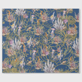 Goldschimmer Unterwasserkorallen Seepferd Aquarium Geschenkpapier (Flach)