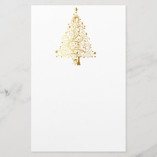 Goldschimmer-Weihnachtsbaum Briefpapier
