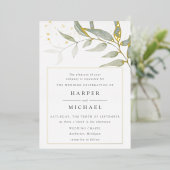 Goldschimmern mit Wasserfarbenleder Folieneinladung (Stehend vorne)