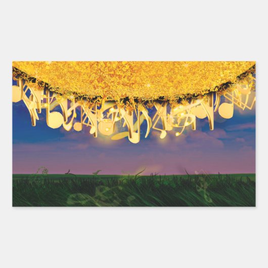 Goldschimmernde Notizen Rechteckiger Aufkleber (Vorderseite)