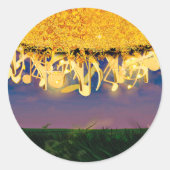 Goldschimmernde Notizen Runder Aufkleber (Vorderseite)