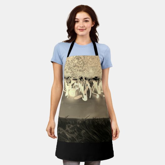 Goldschimmernde Notizen Schürze (Getragen)