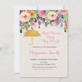 Goldschirm April Dusche bringen Mai Blume Einladung (Vorderseite)