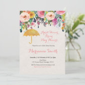 Goldschirm April Dusche bringen Mai Blume Einladung (Stehend Vorderseite)