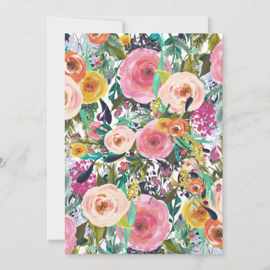 Goldschirm April Dusche bringen Mai Blume Einladung (Rückseite)