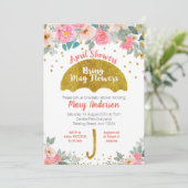 Goldschirmduschen im April bringen Blume im Mai Einladung (Stehend Vorderseite)