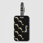 Goldschläger auf schwarz gepäckanhänger (Vorderseite Vertikal)