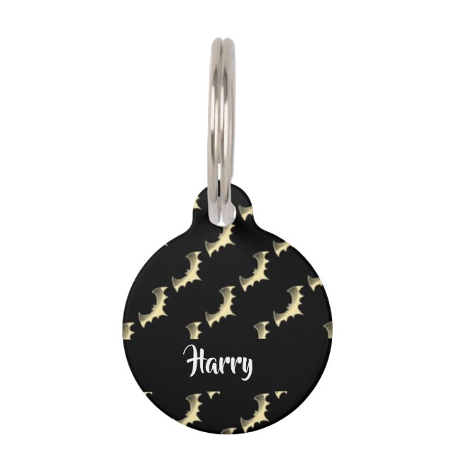 Goldschläger auf schwarz haustiermarke (Vorderseite)