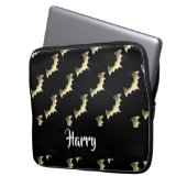 Goldschläger auf schwarz laptopschutzhülle (Vorderseite Links)