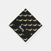 Goldschläger auf schwarz serviette (Ecke)