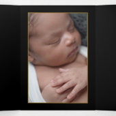 Goldschmetterling, 4 Foto Collage Baby Birth Dreifach Gefaltete Ankündigung (Innenseite Mitte)
