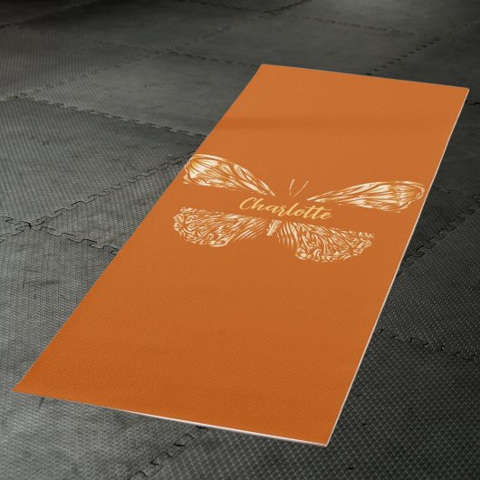 Goldschmetterling Burnt orange Yogamatte