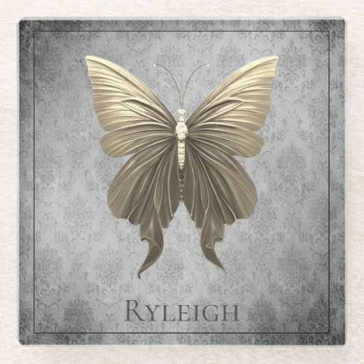 Goldschmetterling Glasuntersetzer (Vorderseite)