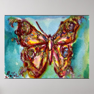 GOLDSCHMETTERLING IN BLAU POSTER