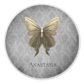 Goldschmetterling Keramikknauf (Vorderseite)