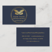 Goldschmetterling, Kreisrahmen-Designer Visitenkarte (Vorne/Hinten)