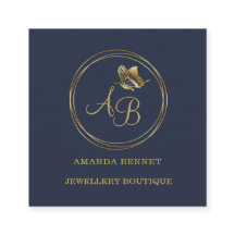 Goldschmetterling, Kreisrahmen feminin Monogramm