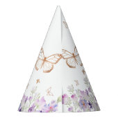 Goldschmetterling lila Blumengeburt Partyhütchen (Rückseite)