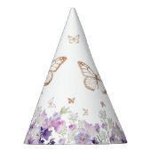 Goldschmetterling lila Blumengeburt Partyhütchen (Rechts)