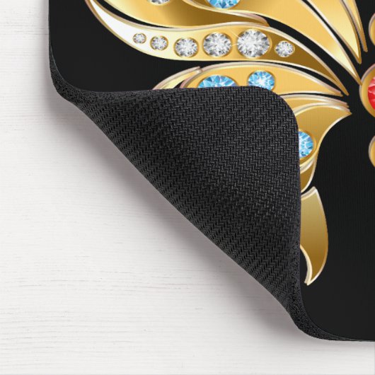 Goldschmetterling mit Edelsteinen Mousepad (Ecke)