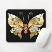 Goldschmetterling mit Edelsteinen Mousepad (Mit Mouse)