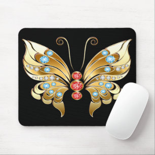 Goldschmetterling mit Edelsteinen Mousepad