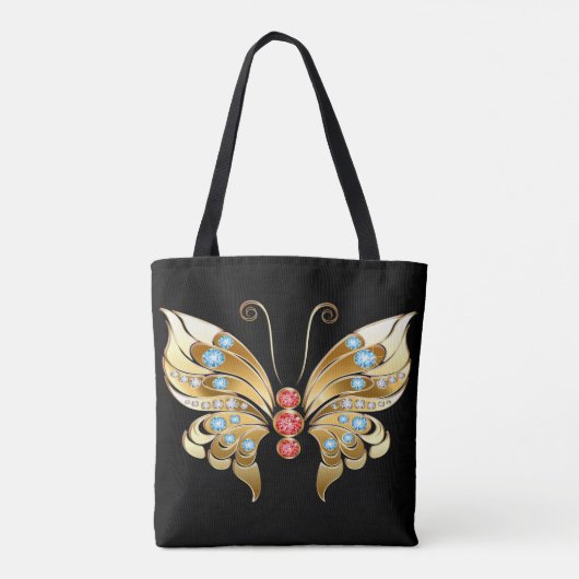 Goldschmetterling mit Edelsteinen Tasche (Rückseite)