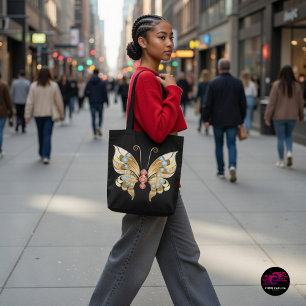 Goldschmetterling mit Edelsteinen Tasche