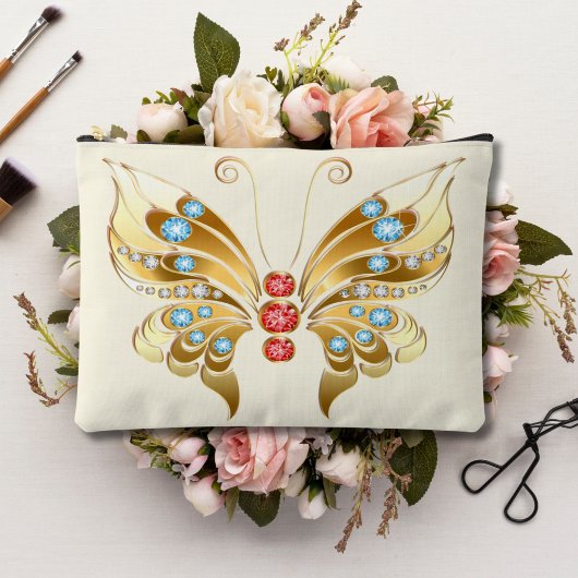 Goldschmetterling mit Edelsteinen Zubehörtasche