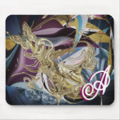 Goldschmetterling "nebelartig" Monogramm flüssig A Mousepad (Vorne)