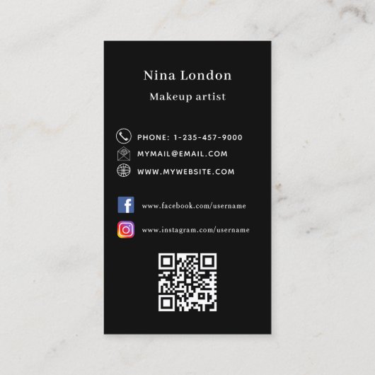 Goldschmetterling Qr Logo für soziale Medien Visitenkarte (Rückseite)