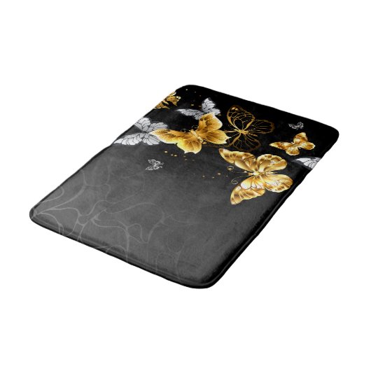 Goldschmetterlinge Badematte (Schrägansicht)