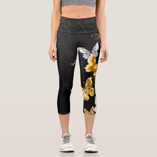 Goldschmetterlinge Capri Leggings (Vorderseite)