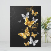 Goldschmetterlinge Einladung (Stehend Vorderseite)