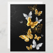 Goldschmetterlinge Einladung (Vorne/Hinten)