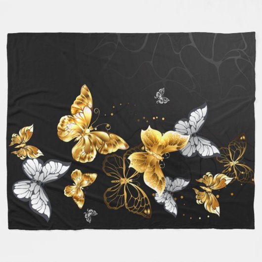 Goldschmetterlinge Fleecedecke (Vorderseite (Horizontal))