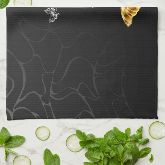 Goldschmetterlinge Geschirrtuch (Gefaltet)