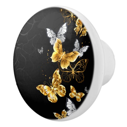Goldschmetterlinge Keramikknauf (Rechts)
