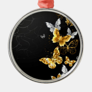 Goldschmetterlinge Ornament Aus Metall