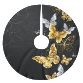 Goldschmetterlinge Polyester Weihnachtsbaumdecke (Vorderseite)