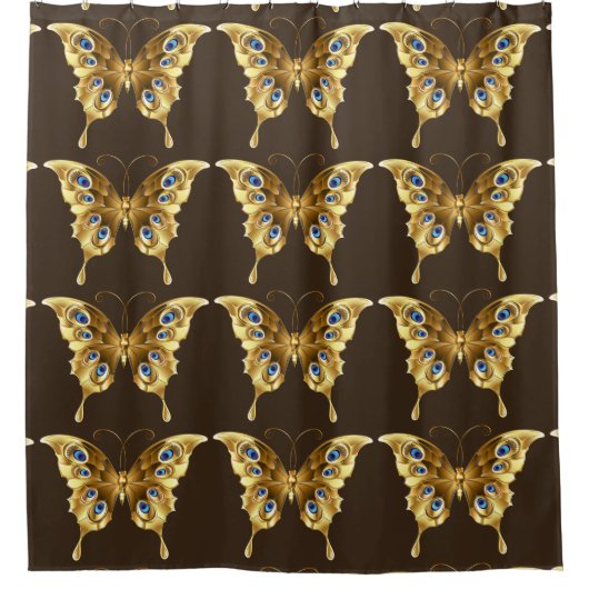 Goldschmetterlingsduschvorhang Duschvorhang (Vorderseite)