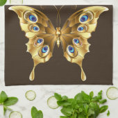 Goldschmetterlingsküche Geschirrtuch (Gefaltet)