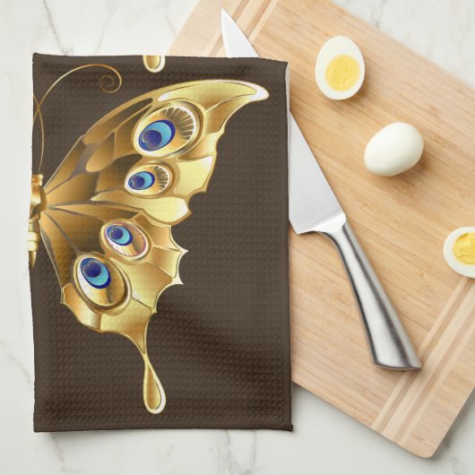 Goldschmetterlingsküche Geschirrtuch (Viertel Falte)