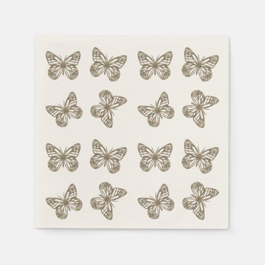 Goldschmetterlingsmuster Serviette (Vorderseite)