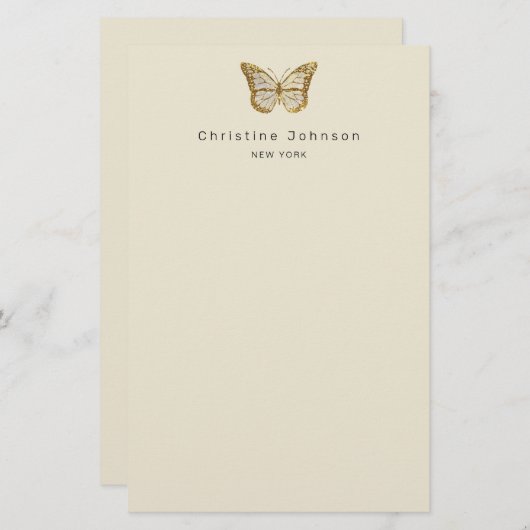 Goldschmetterlingssattel Briefpapier (Vorne/Hinten)